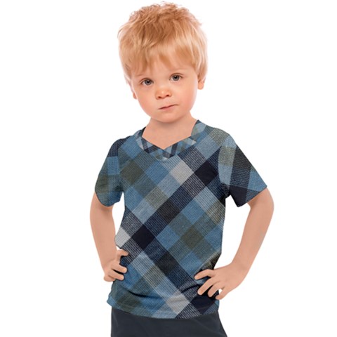 Black And Blue Iced Plaids  Kids  Sports Tee by ConteMonfrey