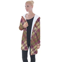 Beetle Juice Plaids  Longline Hooded Cardigan by ConteMonfrey