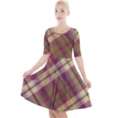 Beetle Juice Plaids  Quarter Sleeve A-line Dress by ConteMonfrey