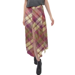 Beetle Juice Plaids  Velour Split Maxi Skirt by ConteMonfrey