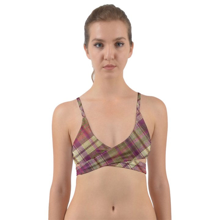 Beetle Juice Plaids  Wrap Around Bikini Top