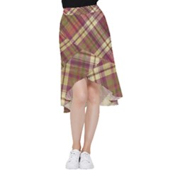 Beetle Juice Plaids  Frill Hi Low Chiffon Skirt by ConteMonfrey