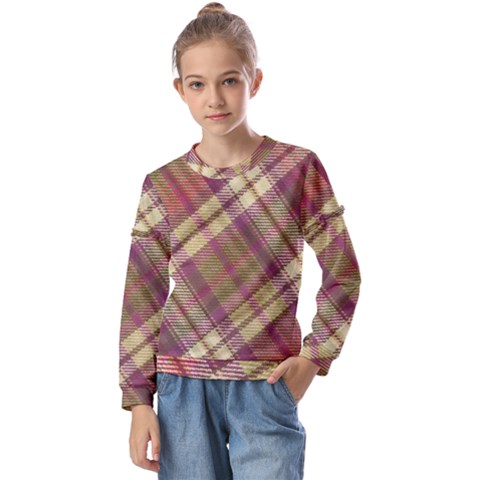 Beetle Juice Plaids  Kids  Long Sleeve Tee With Frill  by ConteMonfrey