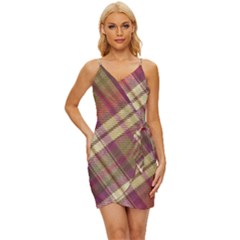 Beetle Juice Plaids  Wrap Tie Front Dress by ConteMonfrey