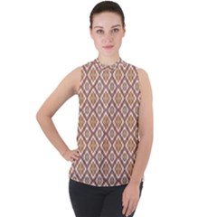 Portuguese Wall Mock Neck Chiffon Sleeveless Top by ConteMonfrey