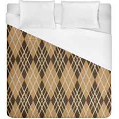 Coffee Diagonal Plaids Duvet Cover (king Size) by ConteMonfrey