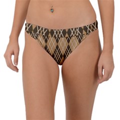 Coffee Diagonal Plaids Band Bikini Bottom by ConteMonfrey