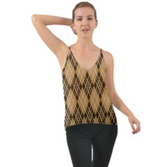 Coffee Diagonal Plaids Chiffon Cami by ConteMonfrey