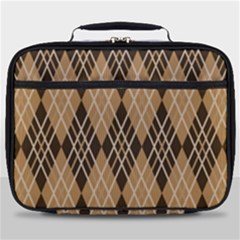 Coffee Diagonal Plaids Full Print Lunch Bag by ConteMonfrey