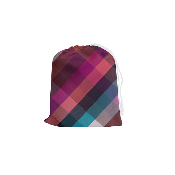 Multicolor Plaids Drawstring Pouch (Small)