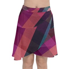 Multicolor Plaids Chiffon Wrap Front Skirt by ConteMonfrey