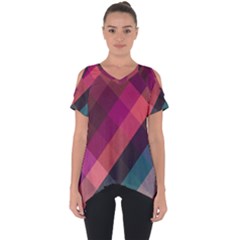 Multicolor Plaids Cut Out Side Drop Tee by ConteMonfrey