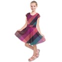 Multicolor Plaids Kids  Short Sleeve Dress View1