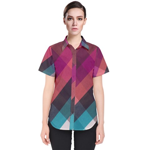 Multicolor Plaids Women s Short Sleeve Shirt by ConteMonfrey