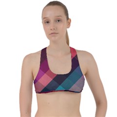 Multicolor Plaids Criss Cross Racerback Sports Bra by ConteMonfrey