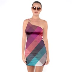 Multicolor Plaids One Soulder Bodycon Dress by ConteMonfrey