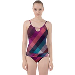 Multicolor Plaids Cut Out Top Tankini Set by ConteMonfrey