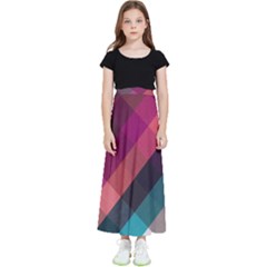 Multicolor Plaids Kids  Flared Maxi Skirt by ConteMonfrey