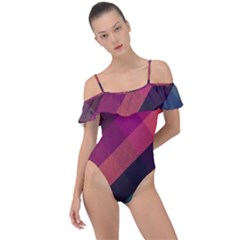 Multicolor Plaids Frill Detail One Piece Swimsuit by ConteMonfrey