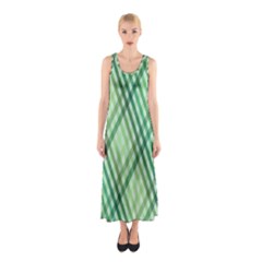 Menta Plaids Sleeveless Maxi Dress