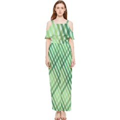 Menta Plaids Draped Sleeveless Chiffon Jumpsuit by ConteMonfrey