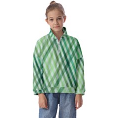 Menta Plaids Kids  Half Zip Hoodie by ConteMonfrey