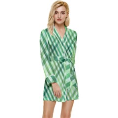 Menta Plaids Long Sleeve Satin Robe by ConteMonfrey