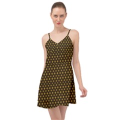 Small Golden Plaids Summer Time Chiffon Dress by ConteMonfrey