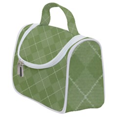 Discreet Green Tea Plaids Satchel Handbag by ConteMonfrey