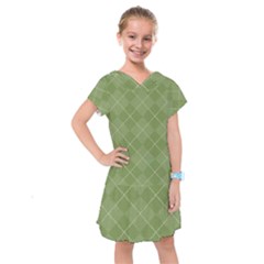 Discreet Green Tea Plaids Kids  Drop Waist Dress by ConteMonfrey