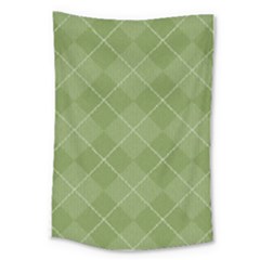 Discreet Green Tea Plaids Large Tapestry by ConteMonfrey