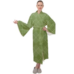 Discreet Green Tea Plaids Maxi Velour Kimono by ConteMonfrey