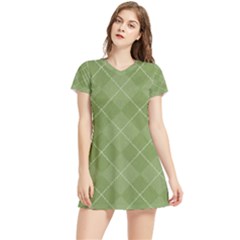 Discreet Green Tea Plaids Women s Sports Skirt by ConteMonfrey