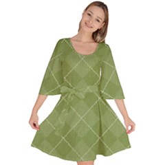 Discreet Green Tea Plaids Velour Kimono Dress by ConteMonfrey