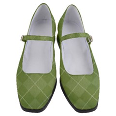 Discreet Green Tea Plaids Women s Mary Jane Shoes by ConteMonfrey