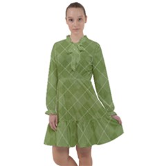 Discreet Green Tea Plaids All Frills Chiffon Dress by ConteMonfrey