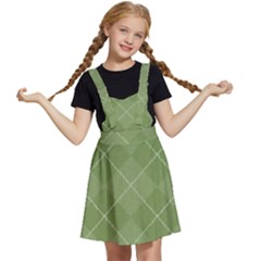 Discreet Green Tea Plaids Kids  Apron Dress by ConteMonfrey