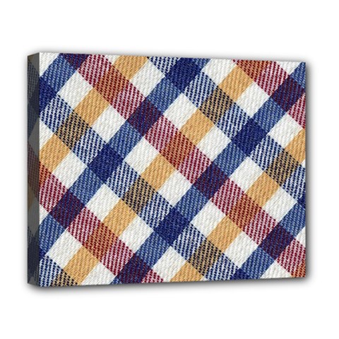 Hot Colors Plaid  Deluxe Canvas 20  X 16  (stretched) by ConteMonfrey