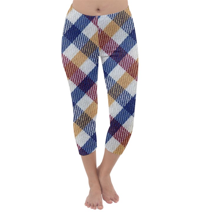 Hot Colors Plaid  Capri Winter Leggings 