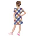 Hot Colors Plaid  Kids  Short Sleeve Velvet Dress View2