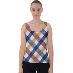 Hot Colors Plaid  Velvet Tank Top by ConteMonfrey