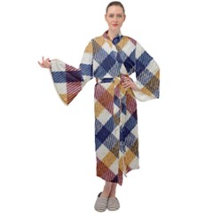 Hot Colors Plaid  Maxi Velour Kimono by ConteMonfrey