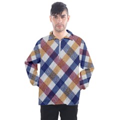 Hot Colors Plaid  Men s Half Zip Pullover by ConteMonfrey