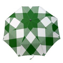 Green And White Diagonal Plaids Folding Umbrellas by ConteMonfrey