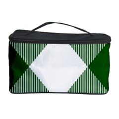 Green And White Diagonal Plaids Cosmetic Storage by ConteMonfrey