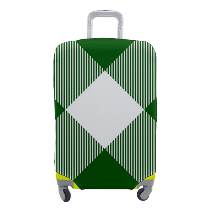 Green and white diagonal plaids Luggage Cover (Small)