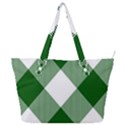 Green and white diagonal plaids Full Print Shoulder Bag View1