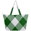 Green and white diagonal plaids Full Print Shoulder Bag View2