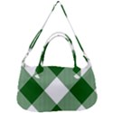 Green and white diagonal plaids Removal Strap Handbag View1