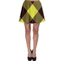 Black and yellow plaids diagonal Skater Skirt View1